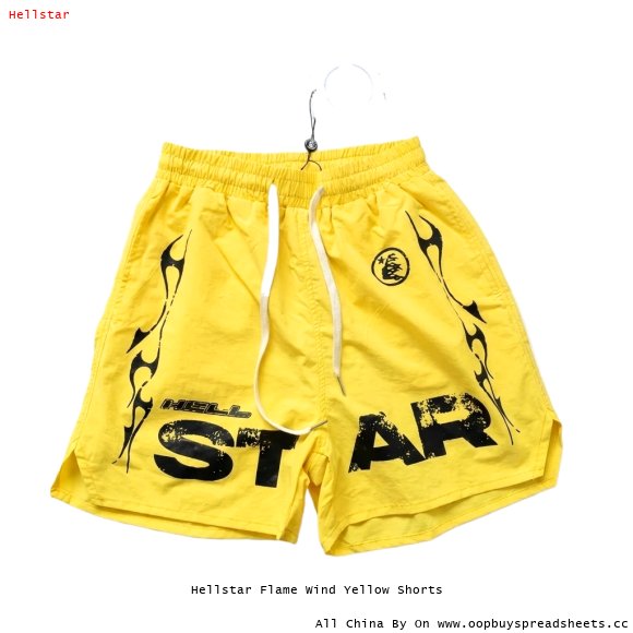 Hellstar Flame Wind Yellow Shorts