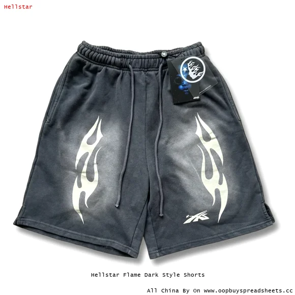 Hellstar Flame Dark Style Shorts