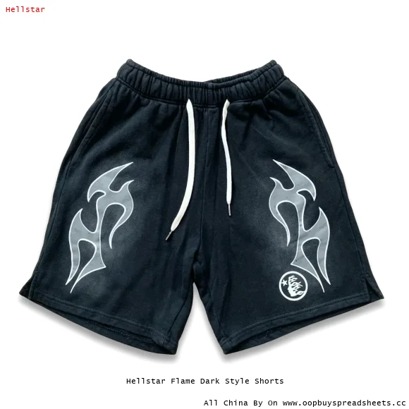 Hellstar Flame Dark Style Shorts