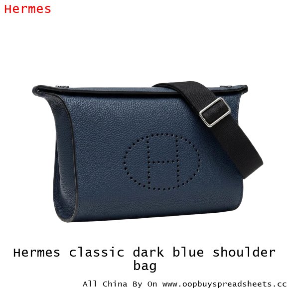 Hermes classic dark blue shoulder bag