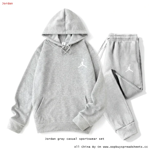Jordan gray casual sportswear set
