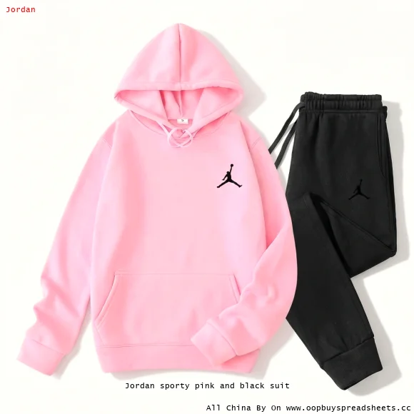 Jordan sporty pink and black suit