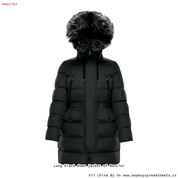 Long black down jacket of Moncler