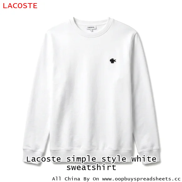 Lacoste simple style white sweatshirt