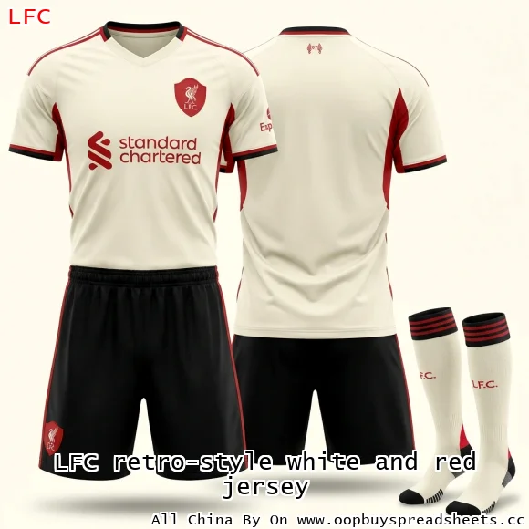 LFC retro-style white and red jersey