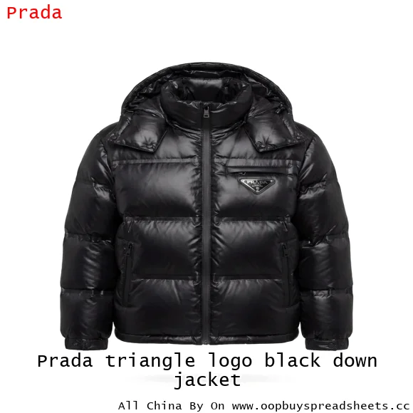 Prada triangle logo black down jacket