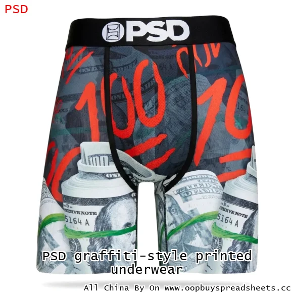 PSD graffiti-style printed underwear