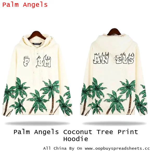Palm Angels Coconut Tree Print Hoodie