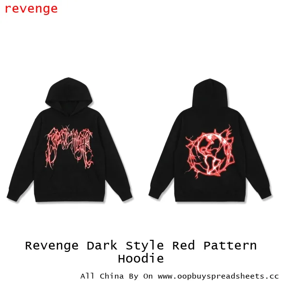 Revenge Dark Style Red Pattern Hoodie