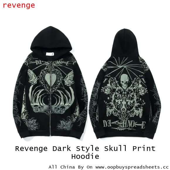 Revenge Dark Style Skull Print Hoodie