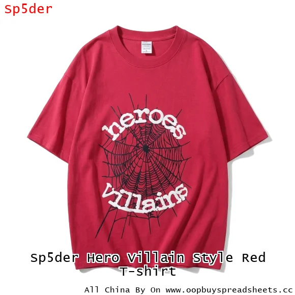 Sp5der Hero Villain Style Red T-shirt