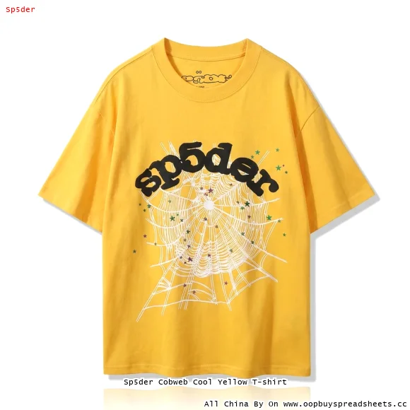 Sp5der Cobweb Cool Yellow T-shirt