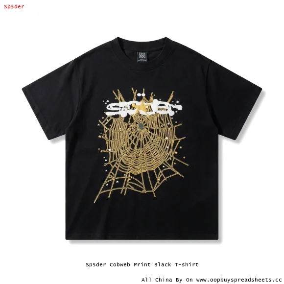 Sp5der Cobweb Print Black T-shirt