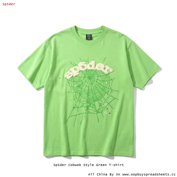 Sp5der Cobweb Style Green T-shirt