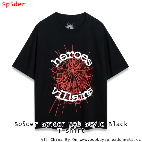 Sp5der Spider Web Style Black T-shirt