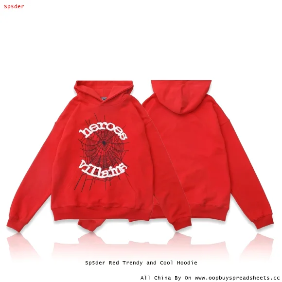 Sp5der Red Trendy and Cool Hoodie
