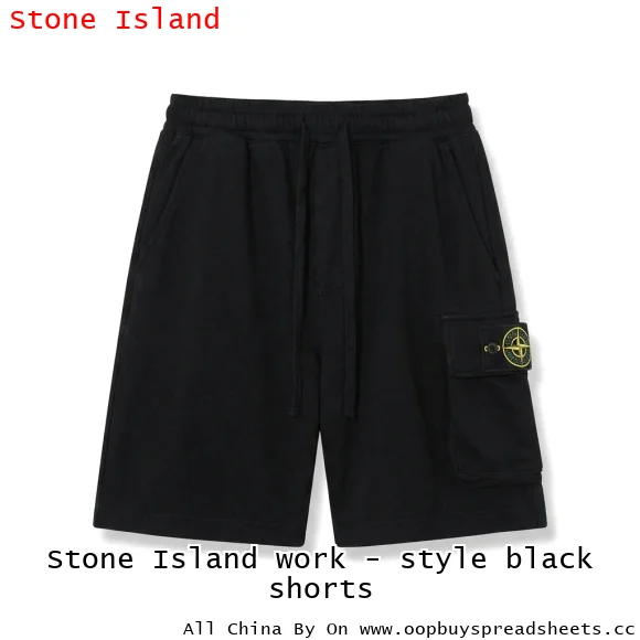 Stone Island work - style black shorts