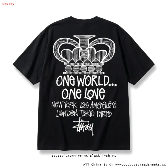 Stussy Crown Print Black T-shirt
