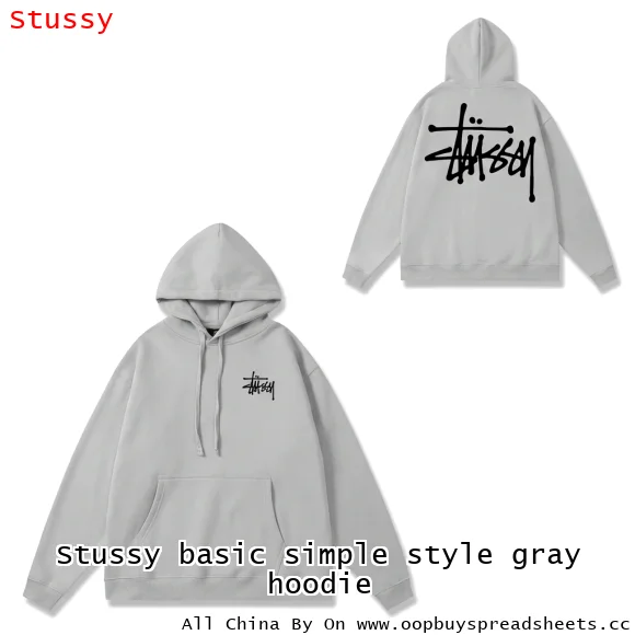 Stussy basic simple style gray hoodie