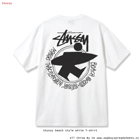 Stussy beach style white T-shirt