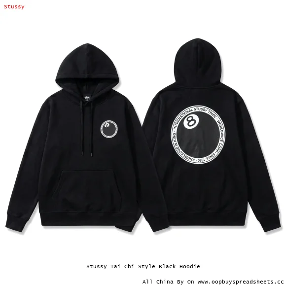 Stussy Tai Chi Style Black Hoodie