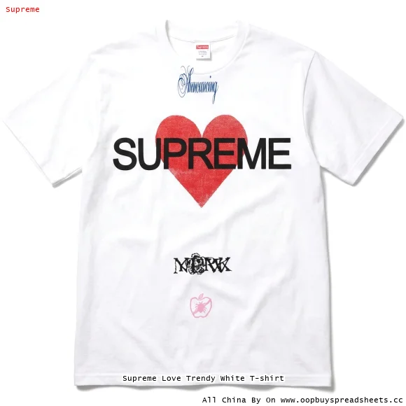Supreme Love Trendy White T-shirt