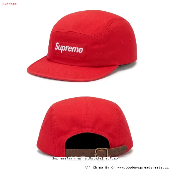 Supreme minimalist style red cap