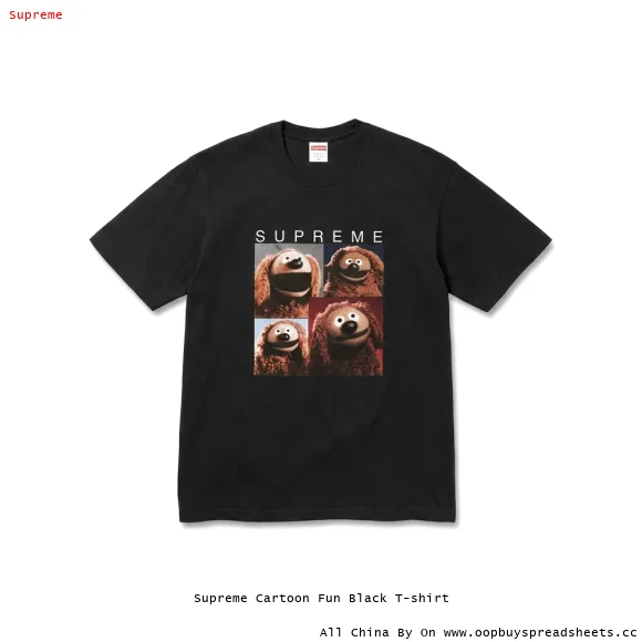 Supreme Cartoon Fun Black T-shirt