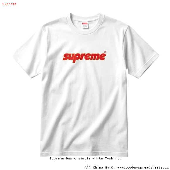 Supreme basic simple white T-shirt.