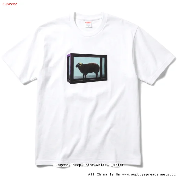 Supreme Sheep Print White T-shirt
