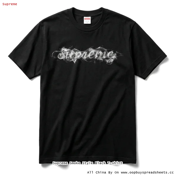 Supreme Smoke Style Black T-shirt