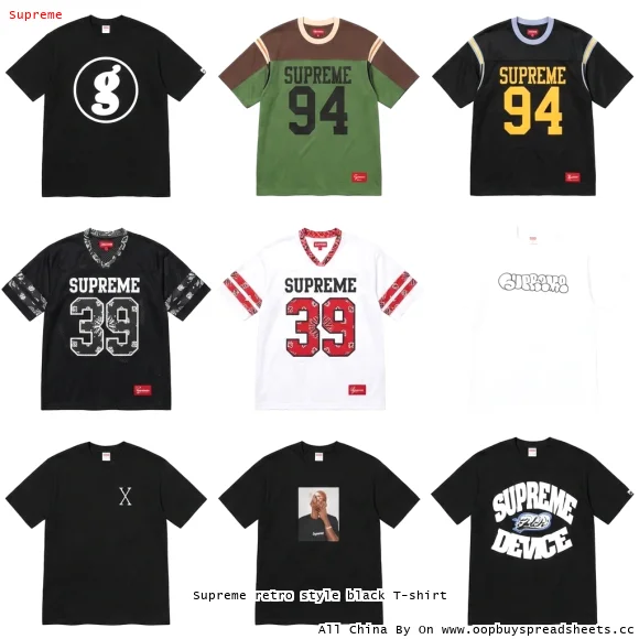 Supreme retro style black T-shirt