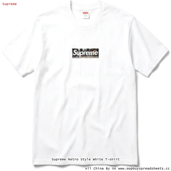Supreme Retro Style White T-shirt