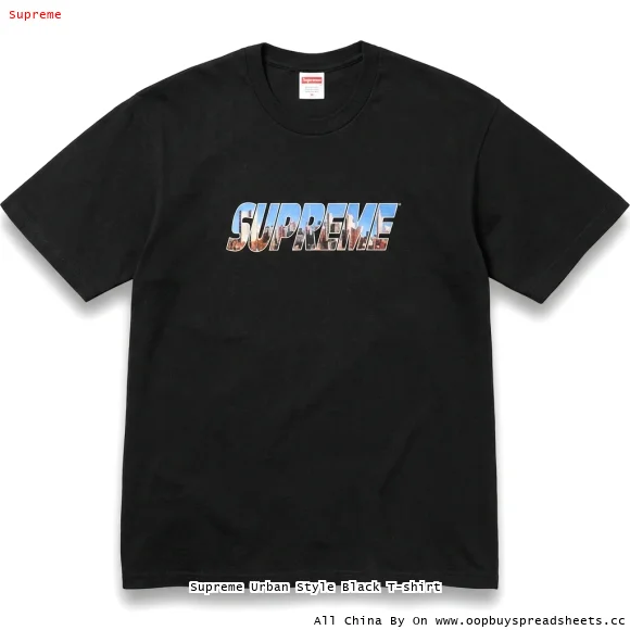 Supreme Urban Style Black T-shirt