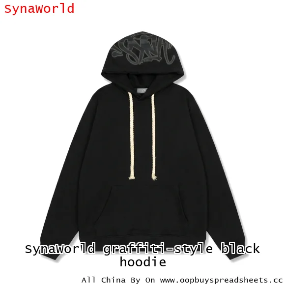 SynaWorld graffiti-style black hoodie