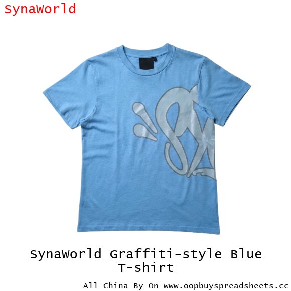 SynaWorld Graffiti-style Blue T-shirt