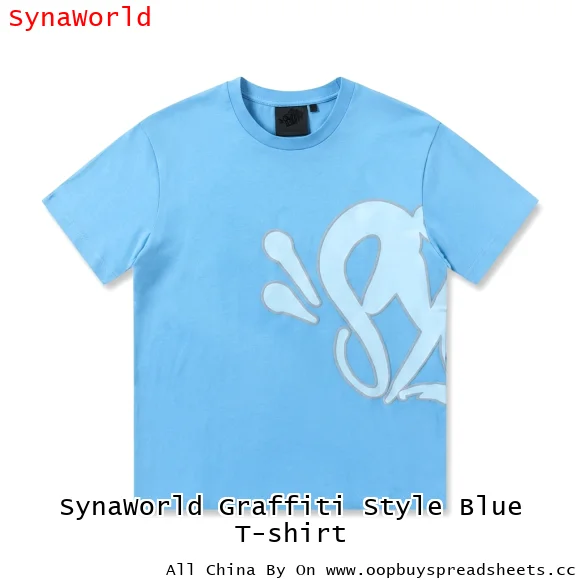 SynaWorld Graffiti Style Blue T-shirt