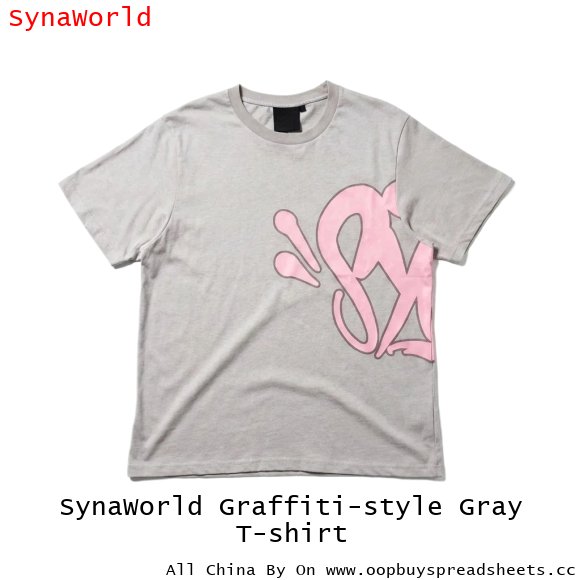 SynaWorld Graffiti-style Gray T-shirt