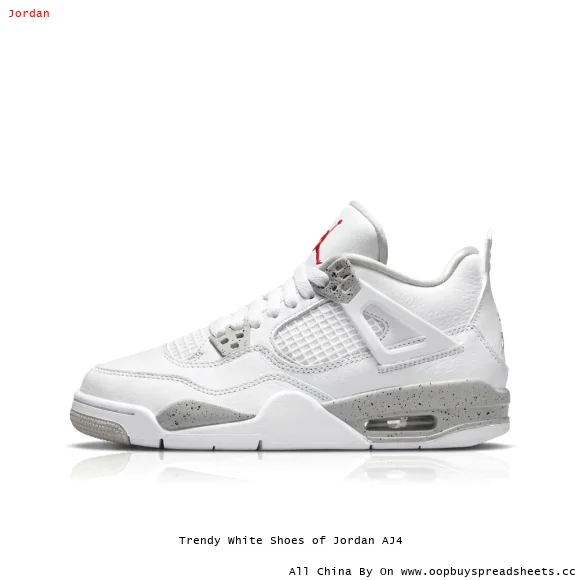 Trendy White Shoes of Jordan AJ4