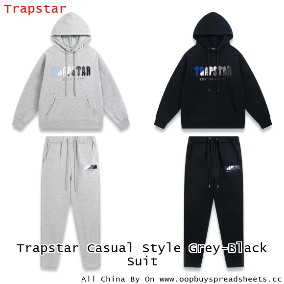 Trapstar Casual Style Grey-Black Suit