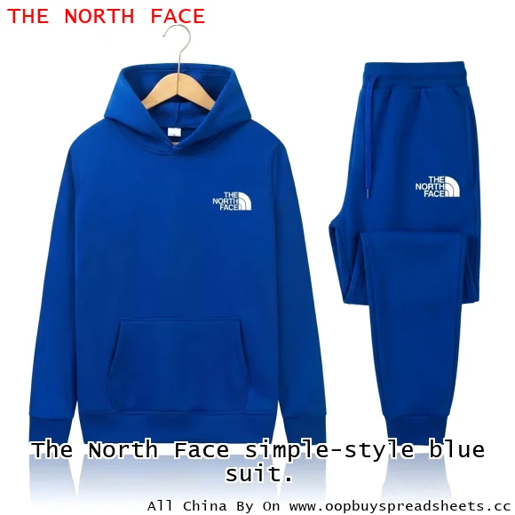 The North Face simple-style blue suit.