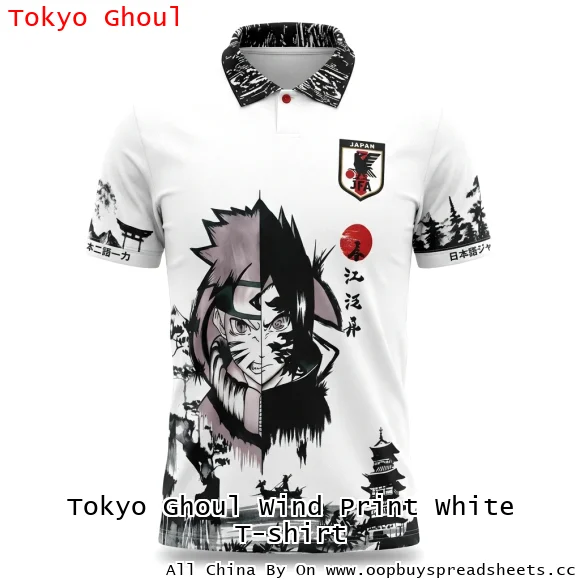 Tokyo Ghoul Wind Print White T-shirt