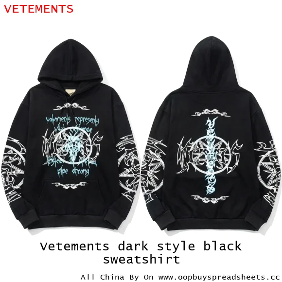 Vetements dark style black sweatshirt
