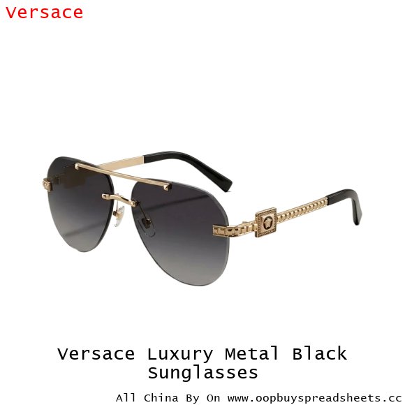 Versace Luxury Metal Black Sunglasses
