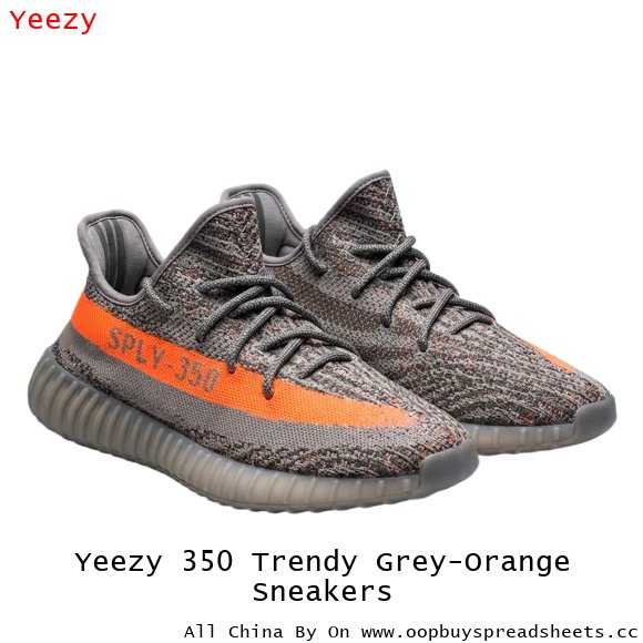 Yeezy 350 Trendy Grey-Orange Sneakers