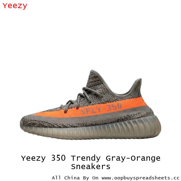 Yeezy 350 Trendy Gray-Orange Sneakers