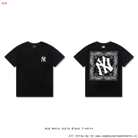 MLB Retro Style Black T-shirt