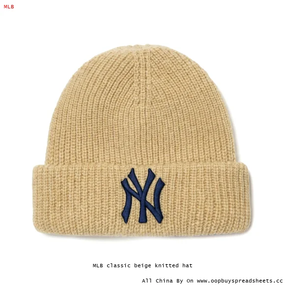 MLB classic beige knitted hat