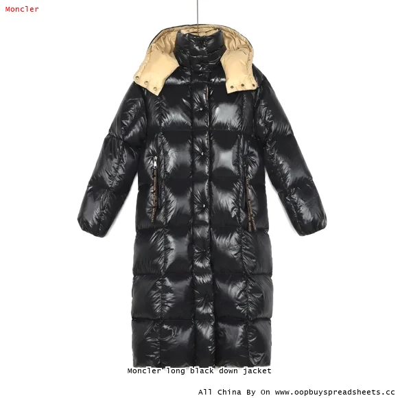 Moncler long black down jacket