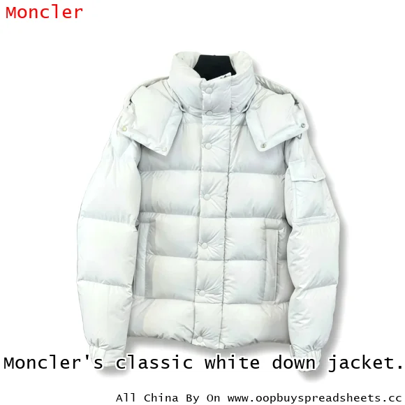 Moncler's classic white down jacket.
